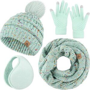 Hat, Glove, Scarf, & Earmuff Set